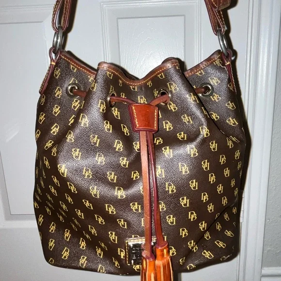 Dooney & Bourke Brown Monogram Shoulder Bag - Picture 2 of 12